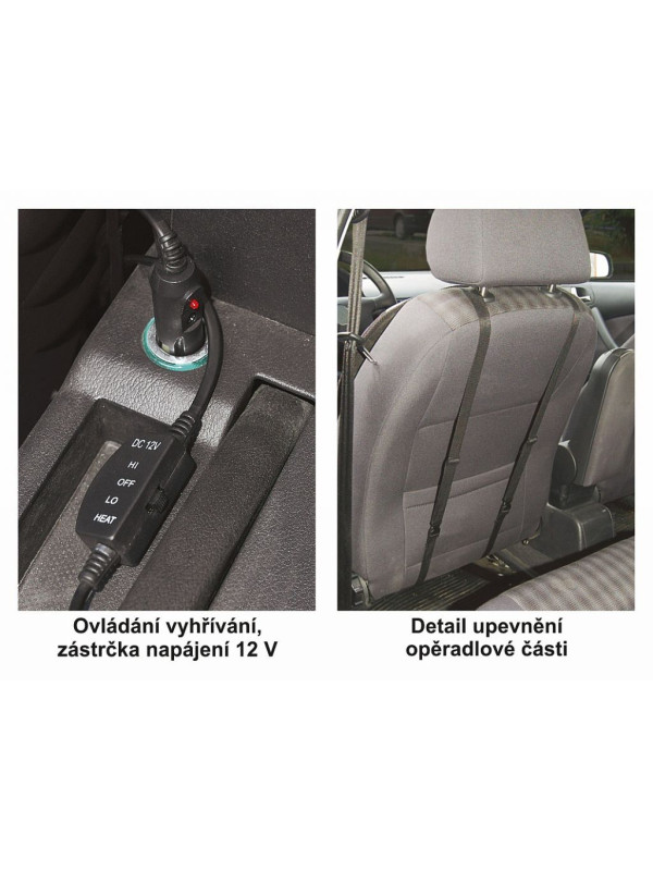 Poťah sedadla vyhrievaný TEDDY s termostatom - 12 V , predný
