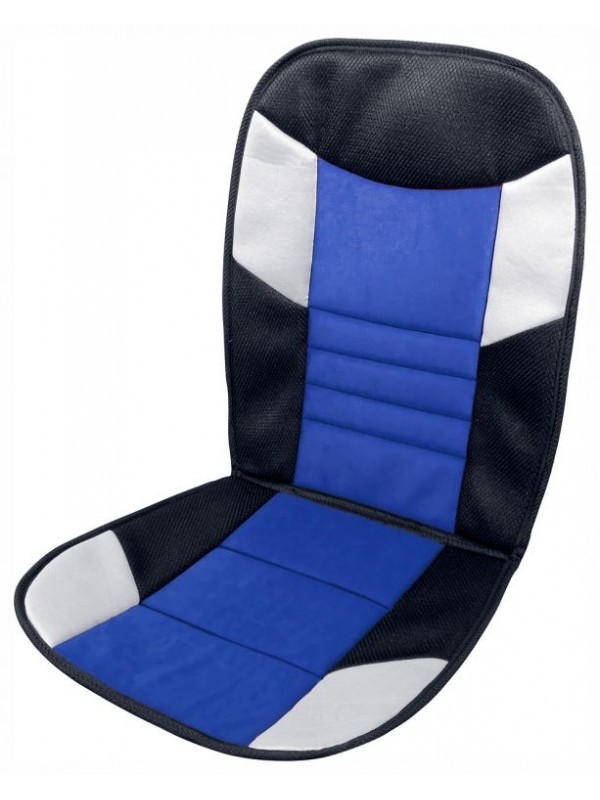 Poťah sedadla Tetris - 46 x 102 cm, čierno / modrý