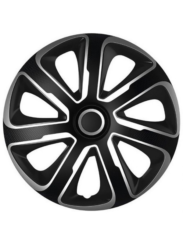 Sada krytov kolies Livorno Carbon 15 - čierno/strieborná