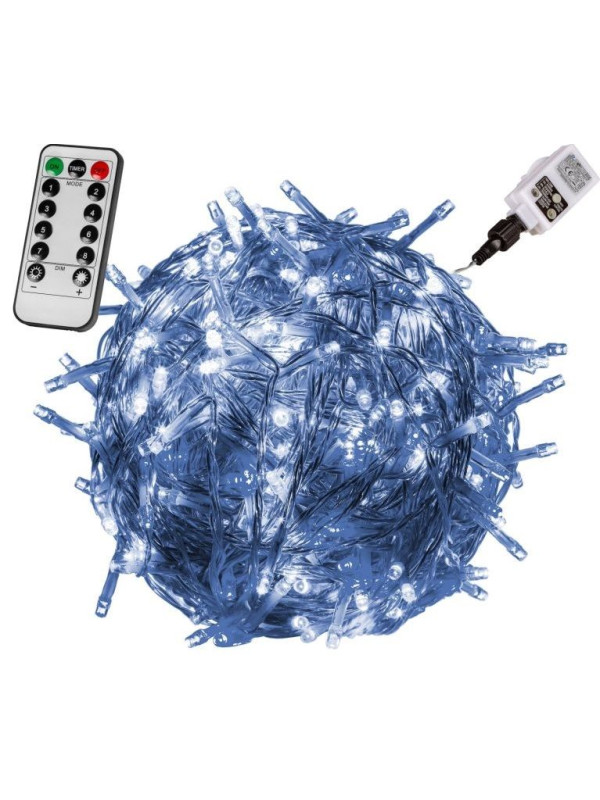 VOLTRONIC Vianočná reťaz 10 m,100 LED,studene biela+ovládač