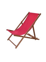 Záhradné drevené lehátko Bahama - morené, červené