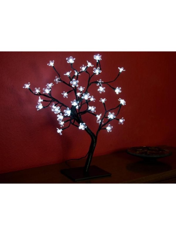 NEXOS Dekoratívny LED strom s kvetmi 45 cm, studená biela