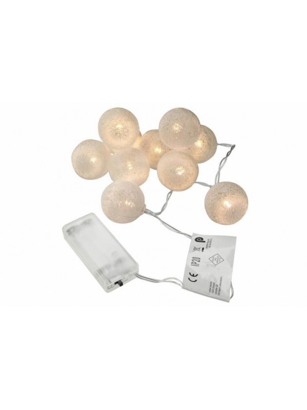 NEXOS LED dekorácia, háčkovaná guľa , 10 LED, teplá biela