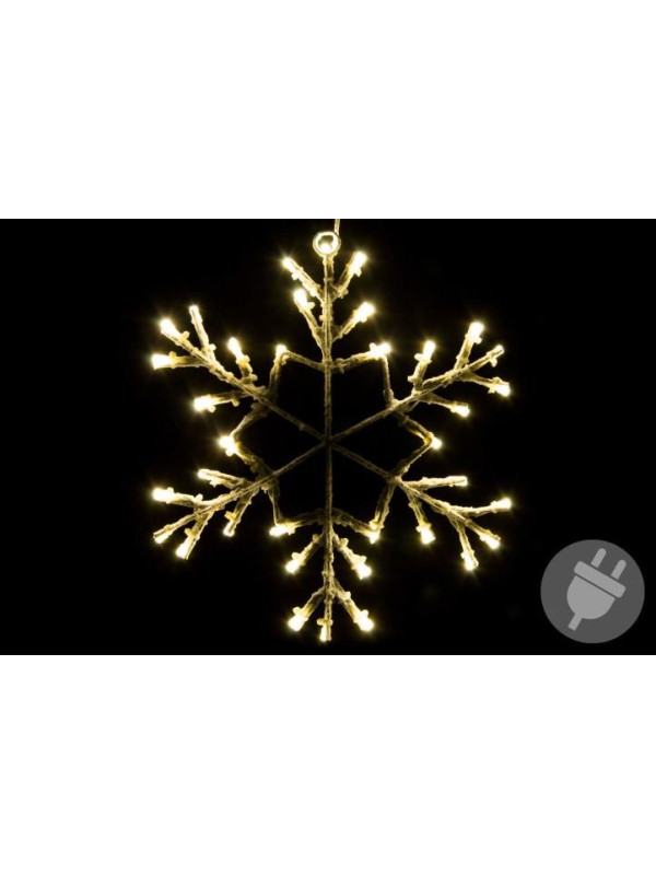 Vianočná LED dekorácia - snehová vločka - 30 cm teplá biela
