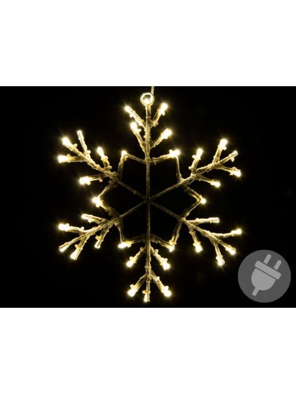 Vianočná LED dekorácia - snehová vločka - 30 cm teplá biela