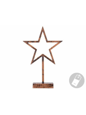 Vianočná dekorácia – Hviezda bronzová - 39 cm , 20 LED