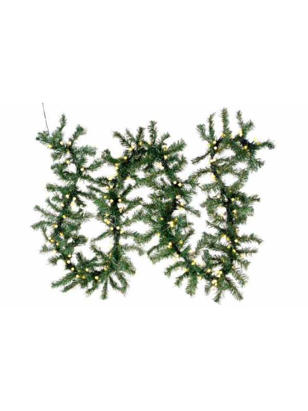 Vianočná dekorácia - girlanda s osvetlením 2,7 m - 200 LED teplá biela