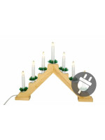 Vianočná dekorácia - drevený svietnik, 7 LED diód