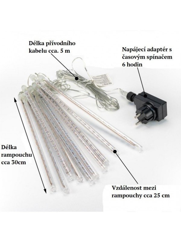 Vianočné LED osvetlenie padajúci sneh, 180 LED, farebné