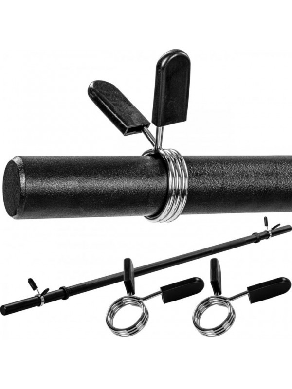 MOVIT® 180 cm posilňovacia tyč, čierna, pružinový uzáver