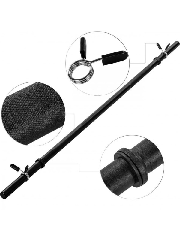 MOVIT® 200 cm posilňovacia tyč, čierna, pružinový uzáver