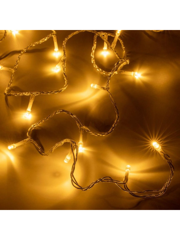 Sada 3 ks svetelných reťazí s časovačom - 30 LED,teplá biela