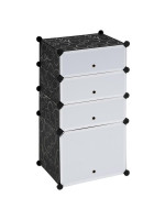 Zásuvný botník čierno-biely