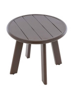 Okrúhly hliníkový stolík, tmavohnedý