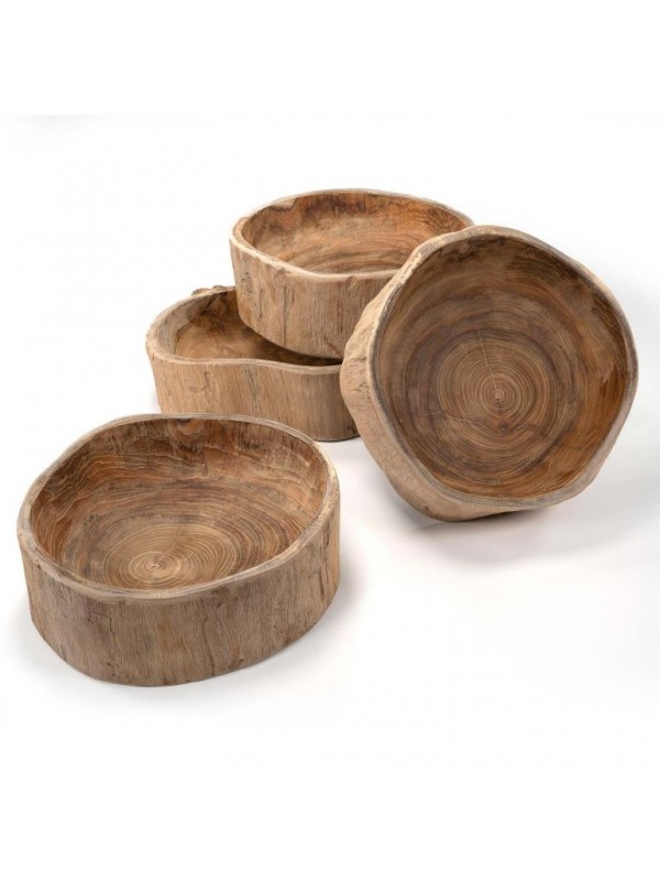Dekoratívna guľatá drevená miska