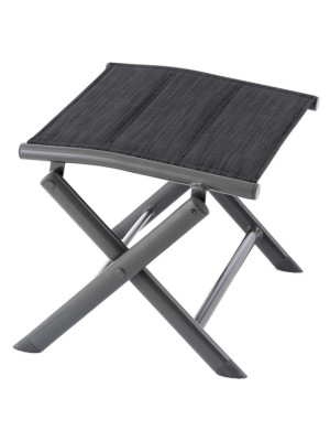 Sklopná hliníková stolička - čierna, tmavosivý rám