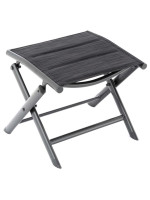 Sklopná hliníková stolička - čierna, tmavosivý rám