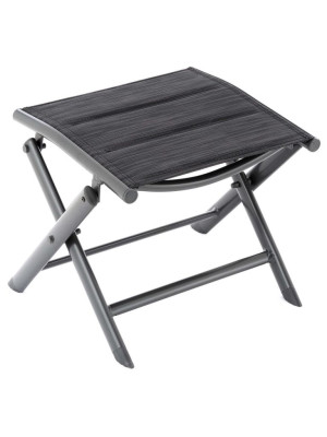 Sklopná hliníková stolička - čierna, tmavosivý rám