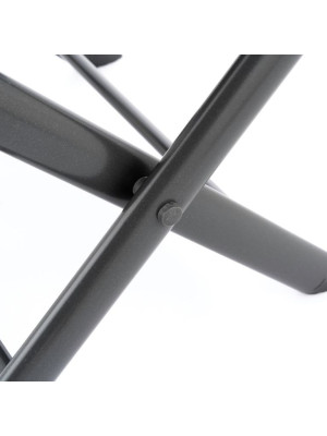 Sklopná hliníková stolička - čierna, tmavosivý rám