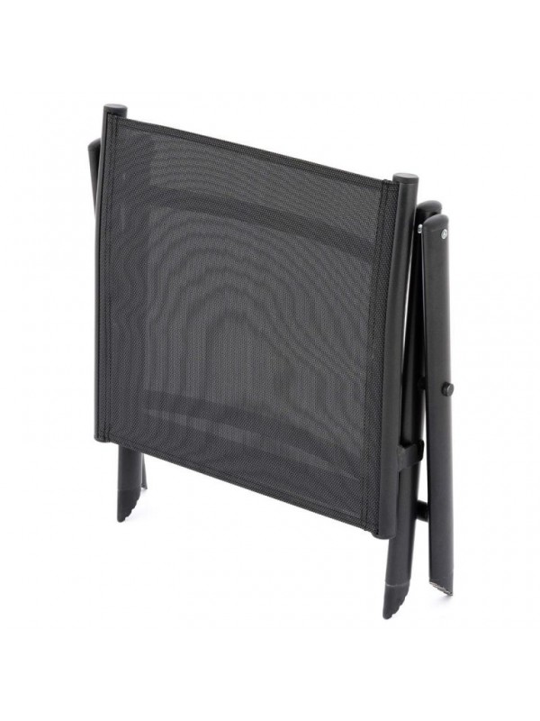 Sklopná hliníková stolička, čierna