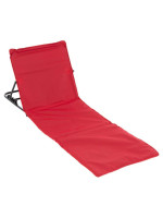 Nastaviteľná plážová podložka s opierkou - červená