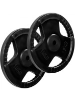 Sada závažia na činky s gumovým úchytom - 15 kg, liatina