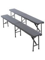 Sada 2 ks sklopných lavíc - antracit, 180 cm