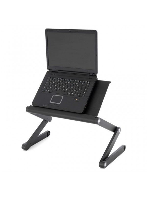 Stolík na laptop nastaviteľný s vetracími štrbinami - čierny