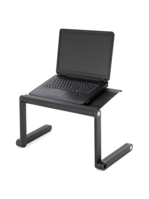 Stolík na laptop nastaviteľný s vetracími štrbinami - čierny