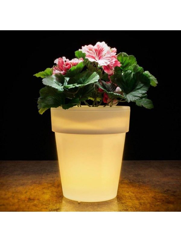 Solárny ozdobný kvetináč - 3 LED, teplá biela