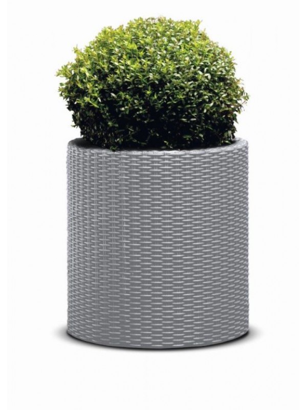 KETER kvetináč Cylinder, veľk. L - striebornosivá