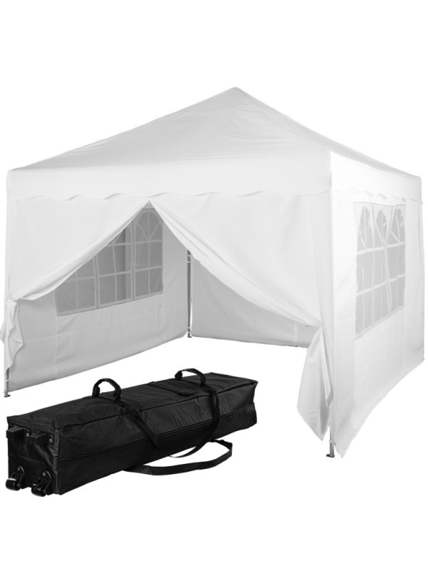 Záhradný párty stan - 3 x 3 m, biela + 4 bočnice