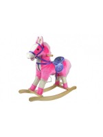 Hojdací kôň, ružový na batérie - 71 cm