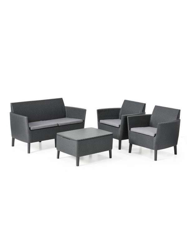 Záhradný polyratanový set SALEMO - grafit