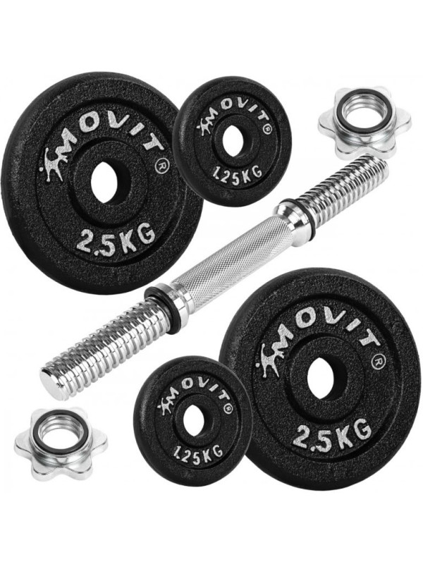 Jednoručná liatinová činka MOVIT - 10 kg