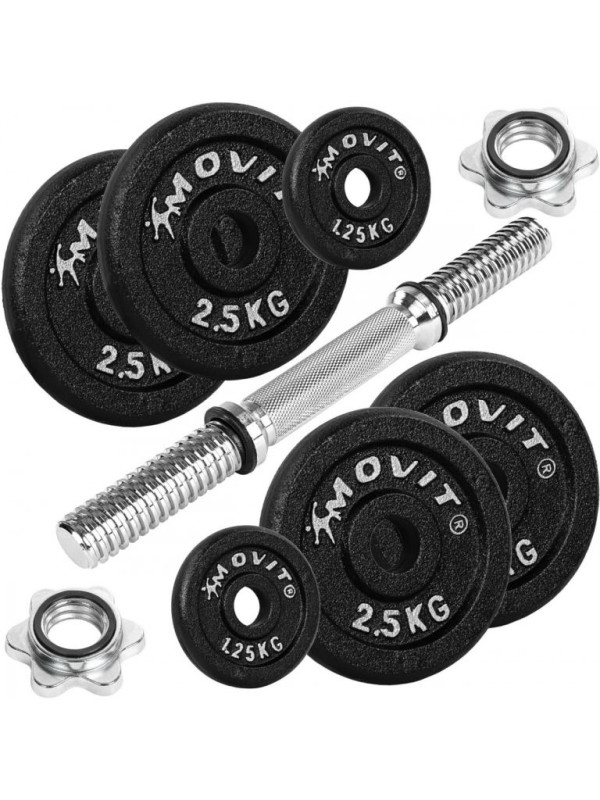 Jednoručná liatinová činka MOVIT - 15 kg