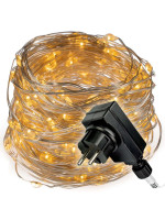 Svetelná reťaz s časovačom - 200 LED, teplá biela