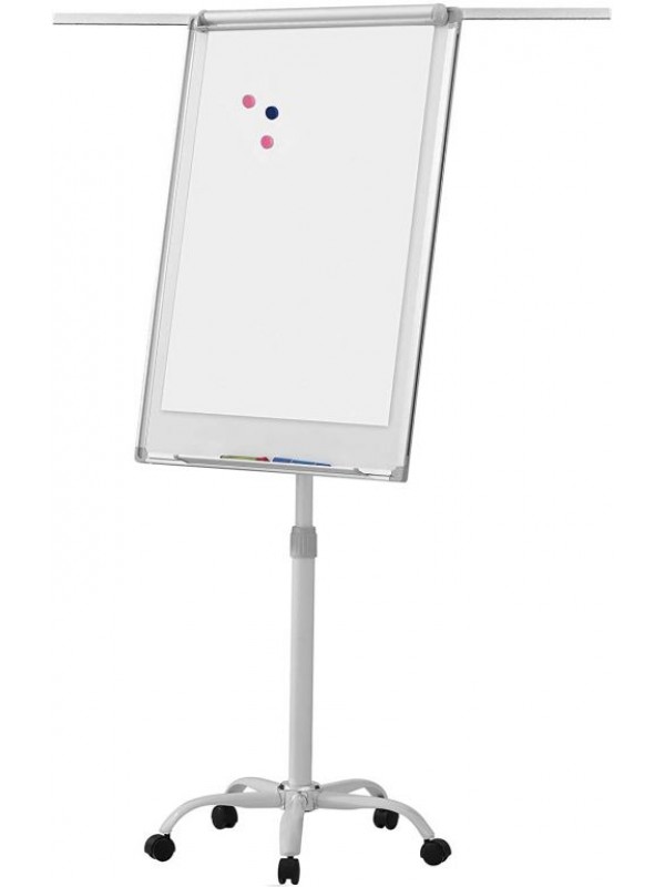 Flipchart tabuľa na kolieskach, biela, 60 x 90 cm