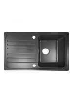 Aquamarin Granitový kuchynský drez, 76 x 46 cm, čierny