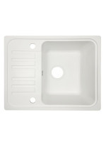 Aquamarin Granitový kuchynský drez, 57 x 45 cm, biely