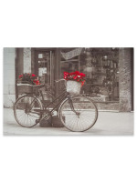 Nástenná maľba bicykel s vianočnou hviezdou, 40 x 60 cm