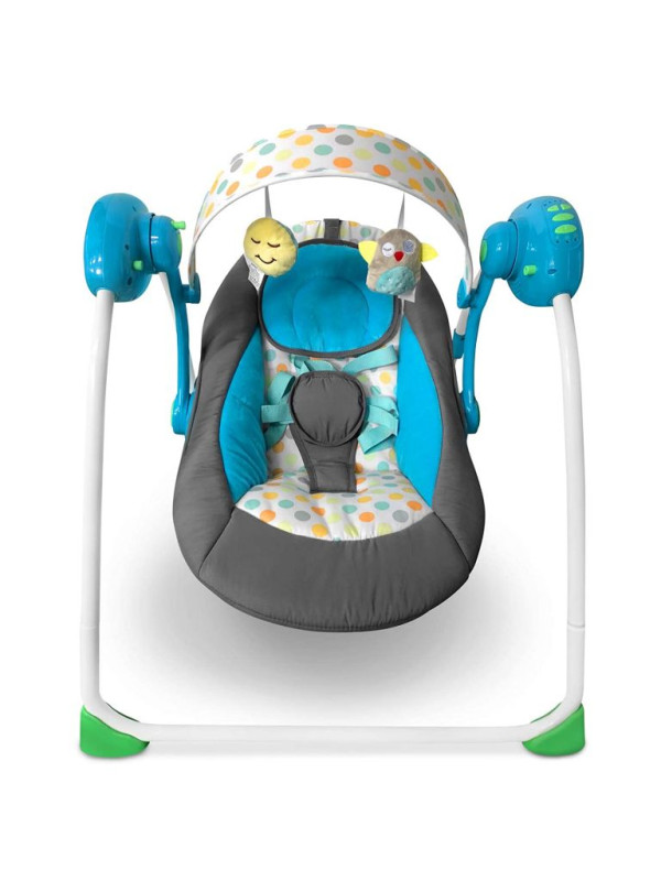 Hojdacie ležadlo s hudobnou funkciou, skladacie, modré