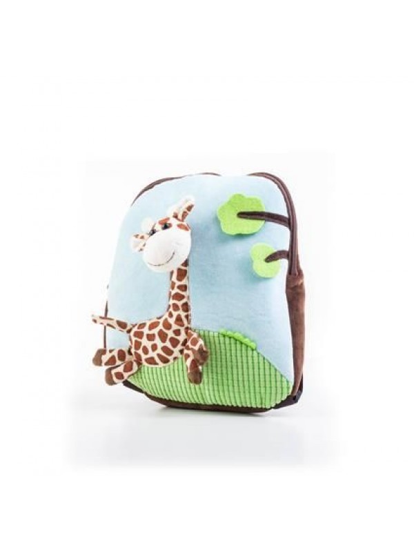 G21 batoh s plyšovou žirafou, modrý