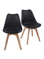 Sada stoličiek s plastovým sedadlom, 2 ks, čierne