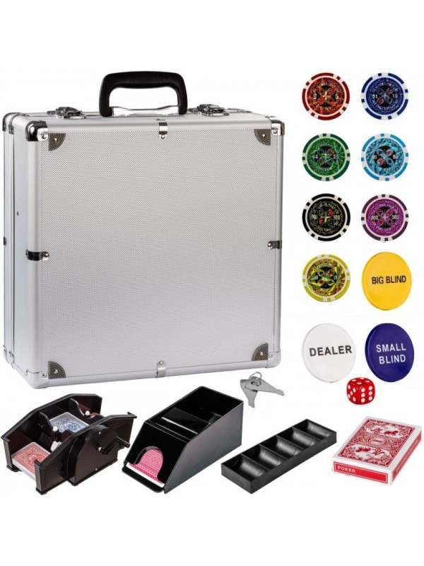 Pokrová sada, 600 žetónov + miešačka kariet