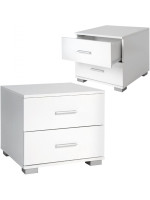 Sada nočných stolíkov, 2 kusy, biele, 40 x 40 x 35 cm