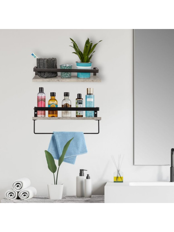 STILISTA Set 2 ks nástenných políc Volato Duo, 40 cm, hnedé