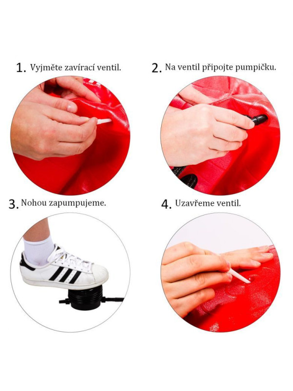 MOVIT Gymnastická lopta s nožnou pumpou, 55 cm, červená