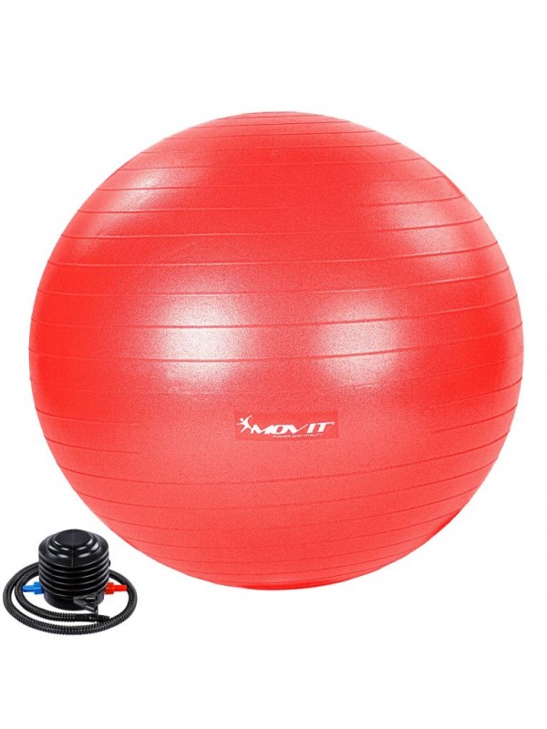 MOVIT Gymnastická lopta s nožnou pumpou, 75 cm, červená
