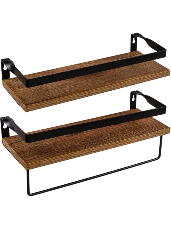 STILISTA Set 2 ks nástenných políc Volato Duo, 40 cm, hnedé